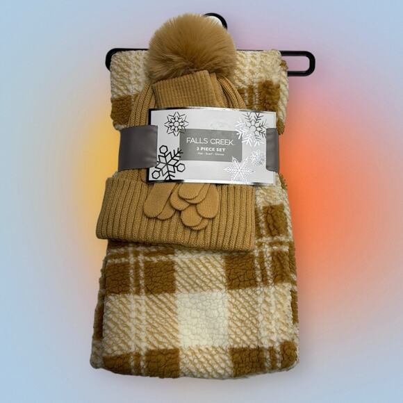FALLS CREEK 3 PIECE SET / HAT SCARF GLOVES - Picture 1 of 4